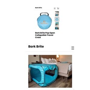 Bark Brite Blue Collapsible Travel Crate XL NWT